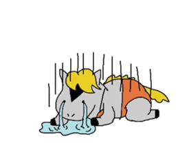 Horse in a swimsuit sticker #3924624