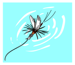 Holiday of kokopelli. Fly fishing sticker #3928427