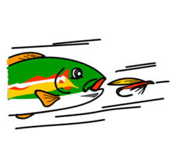 Holiday of kokopelli. Fly fishing sticker #3928445