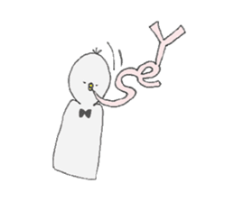 A bird who conveys a feeling willfully sticker #3932963