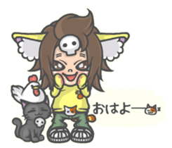 Cat person story. daily a conversation sticker #3934327