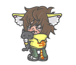 Cat person story. daily a conversation sticker #3934365