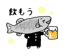 Handwritten river fish sticker #3934507