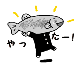Handwritten river fish sticker #3934516