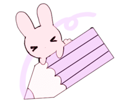 rabbits and girls / pink sticker #3938294