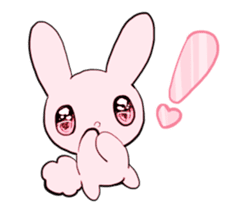 rabbits and girls / pink sticker #3938295