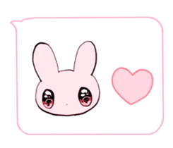 rabbits and girls / pink sticker #3938310