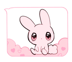 rabbits and girls / pink sticker #3938311
