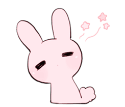 rabbits and girls / pink sticker #3938314