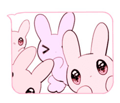 rabbits and girls / pink sticker #3938315