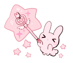 rabbits and girls / pink sticker #3938317