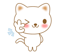 The polite and courteous white cat sticker #3938624