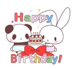 events with baby rabbit and panda sticker #3938823