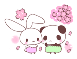 events with baby rabbit and panda sticker #3938826