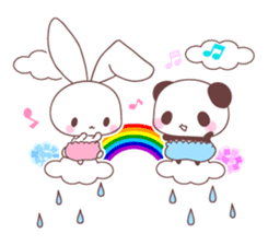 events with baby rabbit and panda sticker #3938827