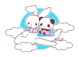 events with baby rabbit and panda sticker #3938837