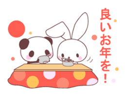 events with baby rabbit and panda sticker #3938846