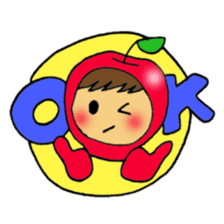 Apple boy's happy time sticker #3939327