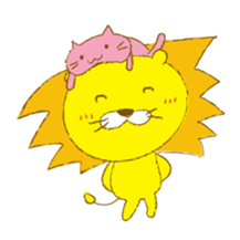 Lion with cats sticker #3939692
