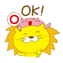 Lion with cats sticker #3939693