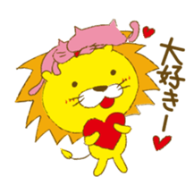 Lion with cats sticker #3939707