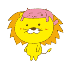 Lion with cats sticker #3939714