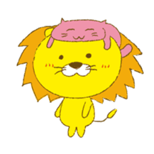Lion with cats sticker #3939714