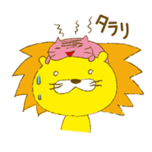 Lion with cats sticker #3939720