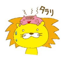 Lion with cats sticker #3939720