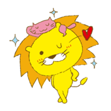 Lion with cats sticker #3939724