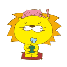 Lion with cats sticker #3939725