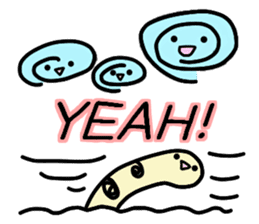 "kawaii" spotted garden eel sticker #3940034