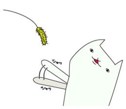 expressionless white cat sticker #3940382