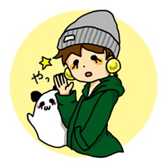 Parka girl and Mr. panda