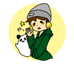 Parka girl and Mr. panda sticker #3940727