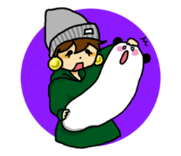 Parka girl and Mr. panda sticker #3940730