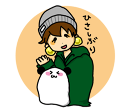 Parka girl and Mr. panda sticker #3940733