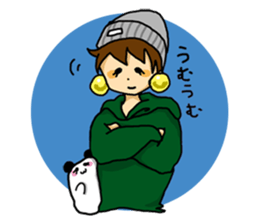 Parka girl and Mr. panda sticker #3940734