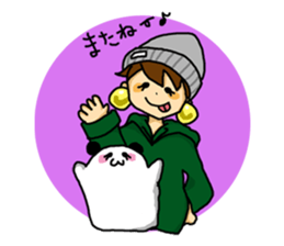 Parka girl and Mr. panda sticker #3940739