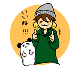 Parka girl and Mr. panda sticker #3940743