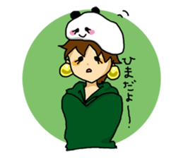 Parka girl and Mr. panda sticker #3940744