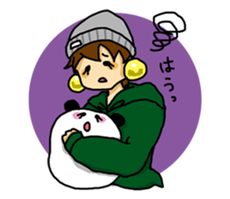 Parka girl and Mr. panda sticker #3940750