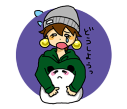 Parka girl and Mr. panda sticker #3940753