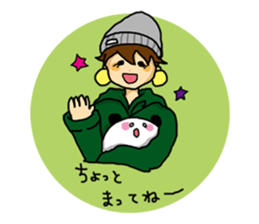 Parka girl and Mr. panda sticker #3940757