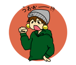 Parka girl and Mr. panda sticker #3940759