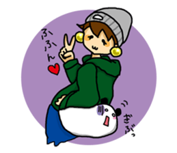 Parka girl and Mr. panda sticker #3940761