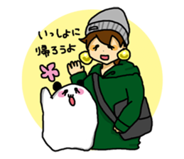 Parka girl and Mr. panda sticker #3940762