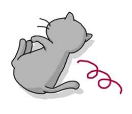 A Cat of the gray which is the pace sticker #3941700