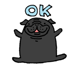 Japanese Black pugs sticker #3947128