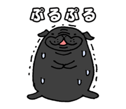 Japanese Black pugs sticker #3947130